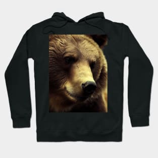 A brown bear in nature that looks cute and cuddly looks warm. Hoodie